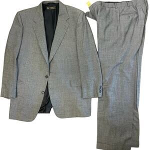 Mens Vintage Brooks Brothers Grey Suit Sz 44 Long